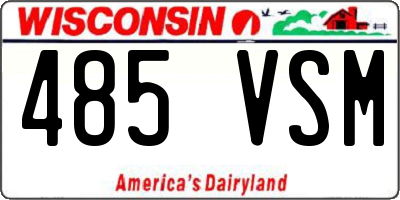 WI license plate 485VSM