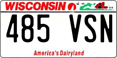 WI license plate 485VSN