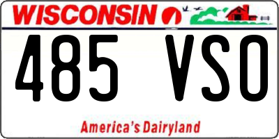 WI license plate 485VSO