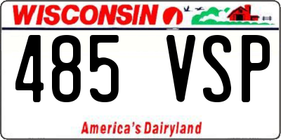 WI license plate 485VSP