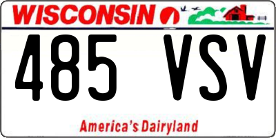 WI license plate 485VSV