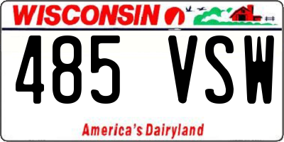 WI license plate 485VSW