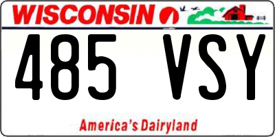 WI license plate 485VSY
