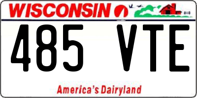 WI license plate 485VTE
