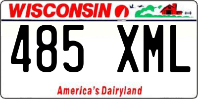 WI license plate 485XML