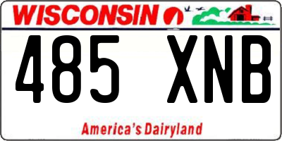 WI license plate 485XNB