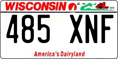WI license plate 485XNF