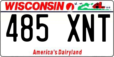 WI license plate 485XNT