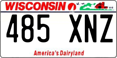 WI license plate 485XNZ
