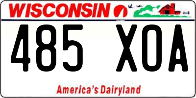 WI license plate 485XOA