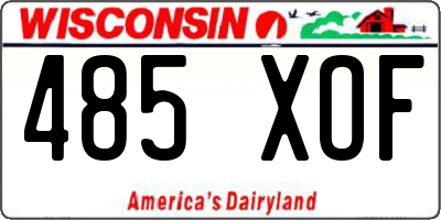 WI license plate 485XOF