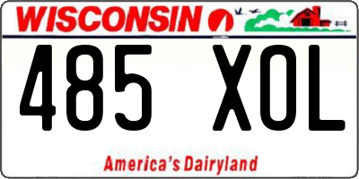WI license plate 485XOL