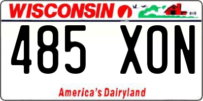 WI license plate 485XON
