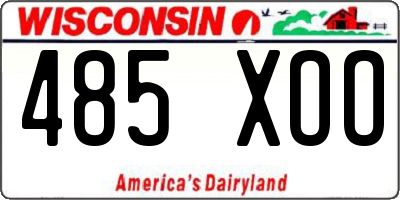 WI license plate 485XOO