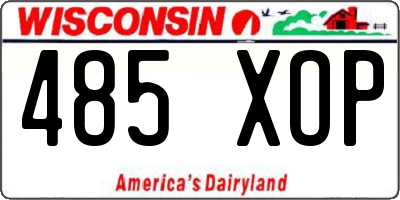 WI license plate 485XOP