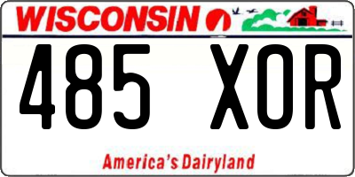 WI license plate 485XOR