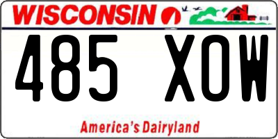 WI license plate 485XOW