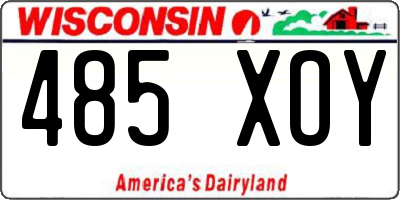 WI license plate 485XOY