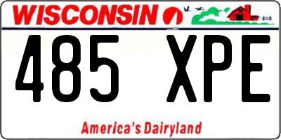 WI license plate 485XPE