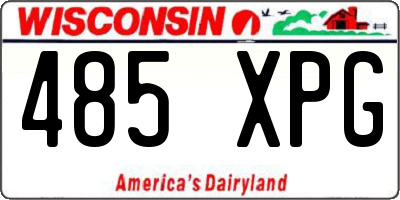 WI license plate 485XPG