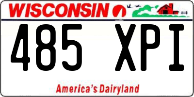 WI license plate 485XPI