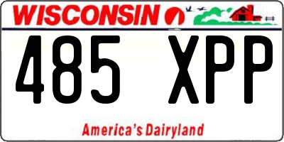 WI license plate 485XPP