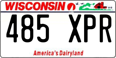 WI license plate 485XPR