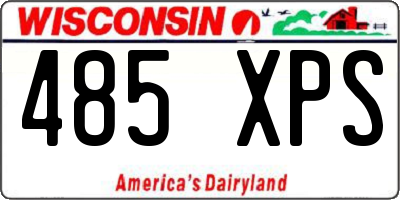 WI license plate 485XPS