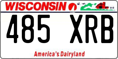 WI license plate 485XRB