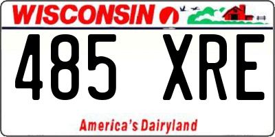 WI license plate 485XRE