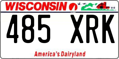 WI license plate 485XRK