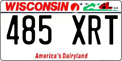 WI license plate 485XRT