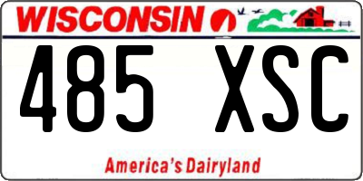 WI license plate 485XSC