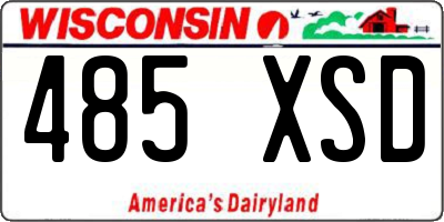 WI license plate 485XSD