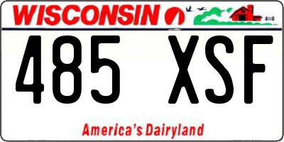 WI license plate 485XSF