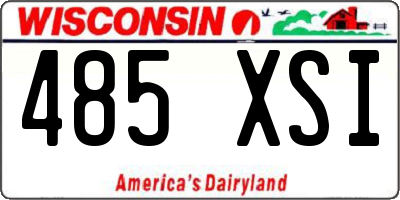 WI license plate 485XSI