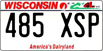 WI license plate 485XSP