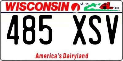WI license plate 485XSV