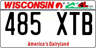 WI license plate 485XTB