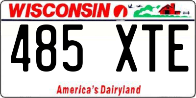 WI license plate 485XTE