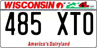 WI license plate 485XTO