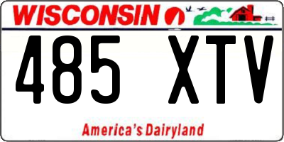 WI license plate 485XTV