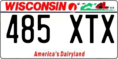 WI license plate 485XTX