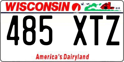 WI license plate 485XTZ