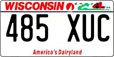 WI license plate 485XUC