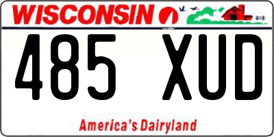 WI license plate 485XUD