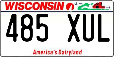 WI license plate 485XUL