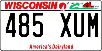 WI license plate 485XUM