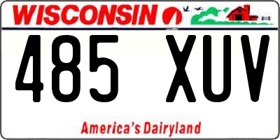 WI license plate 485XUV