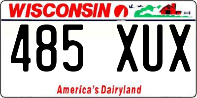 WI license plate 485XUX